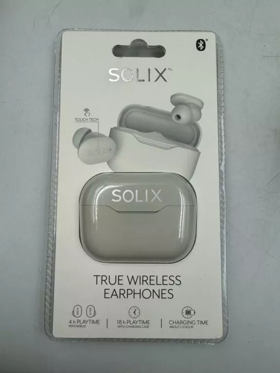 SŁUCHAWKI DOKANAŁOWE BLUETOOTH SOLIX SZARE