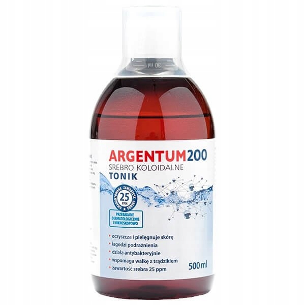 Aura Herbals Argentum 200 tonik do twarzy 25PPM Srebro Koloidalne 500ml (P1