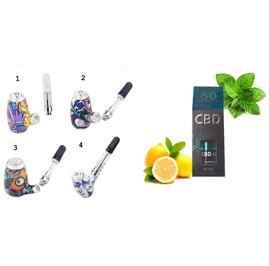 ZESTAW FAJKA LIQUID CBD 50MG ICEHYBRID + VAPE PEN WAPORYZATOR BATERIA 510