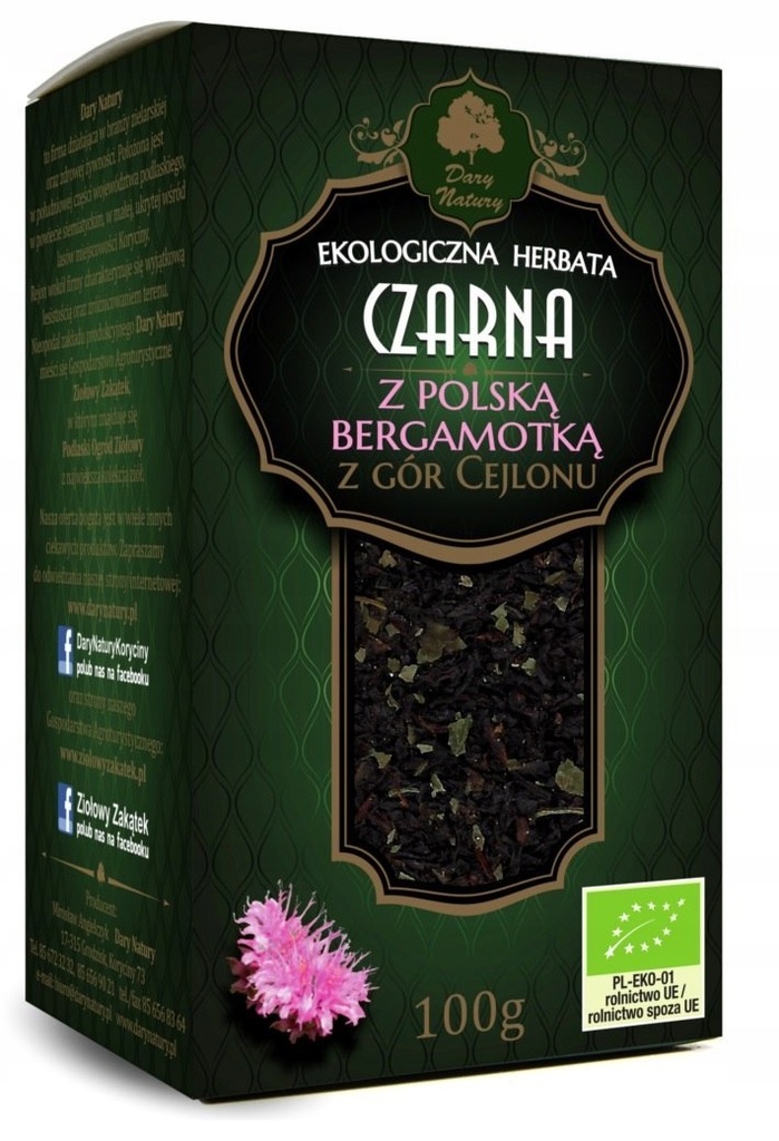 HERBATA CZARNA Z POLSKĄ BERGAMOTKĄ BIO 100 g - DAR