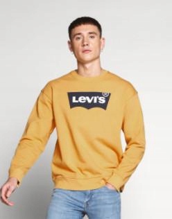 S7A306*LEVIS ŻÓŁTA BLUZA Z LOGO MĘSKA PROSTA S K00