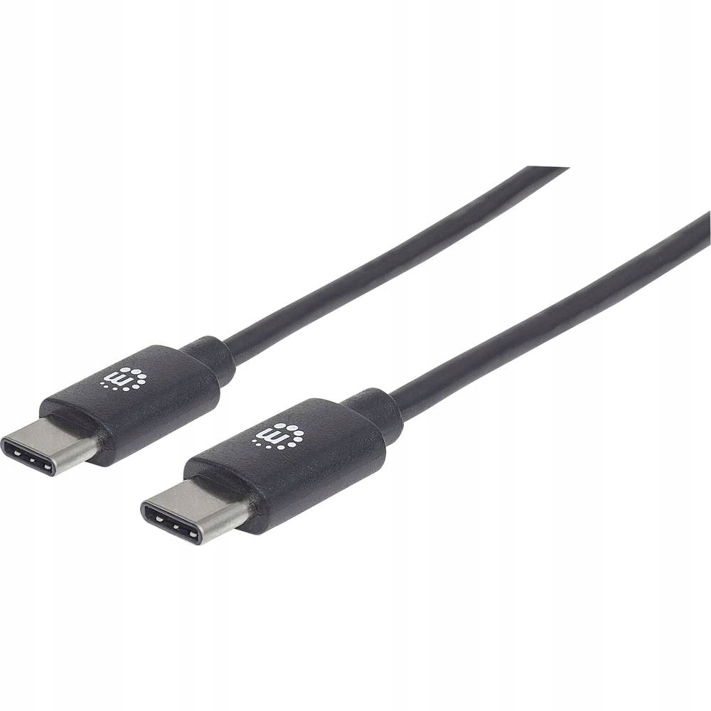 Kabel USB 2.0 Manhattan Typ-C M/M 60W 3A PD QC 480Mbps 3m czarny