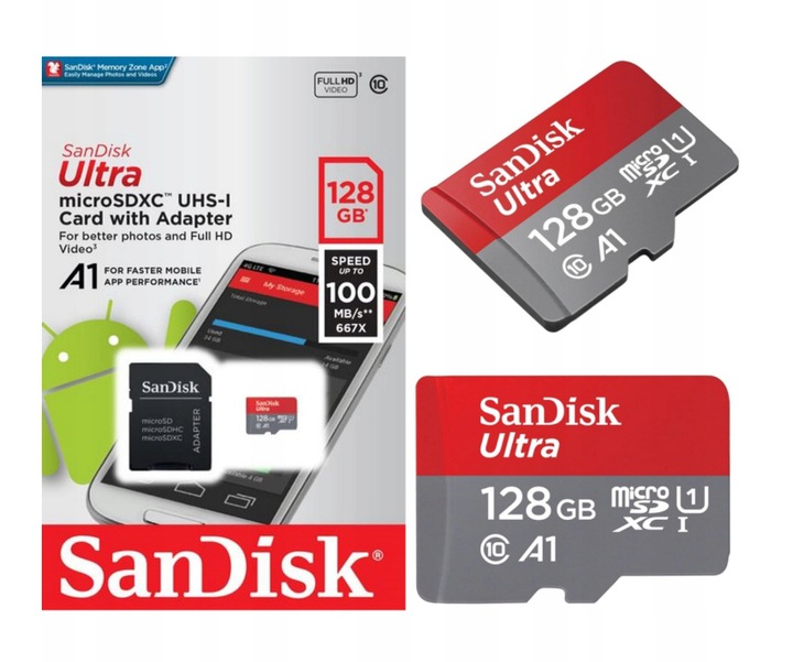 Купить Карта памяти SanDisk Ultra micro SD 128 ГБ 100 МБ/с: отзывы, фото, характеристики в интерне-магазине Aredi.ru