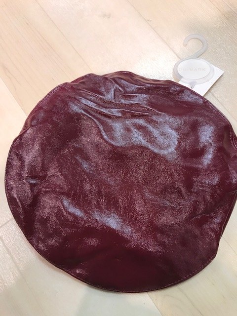 PRIMARK EKO SKÓRZANY BERET BORDO ONE SIZE