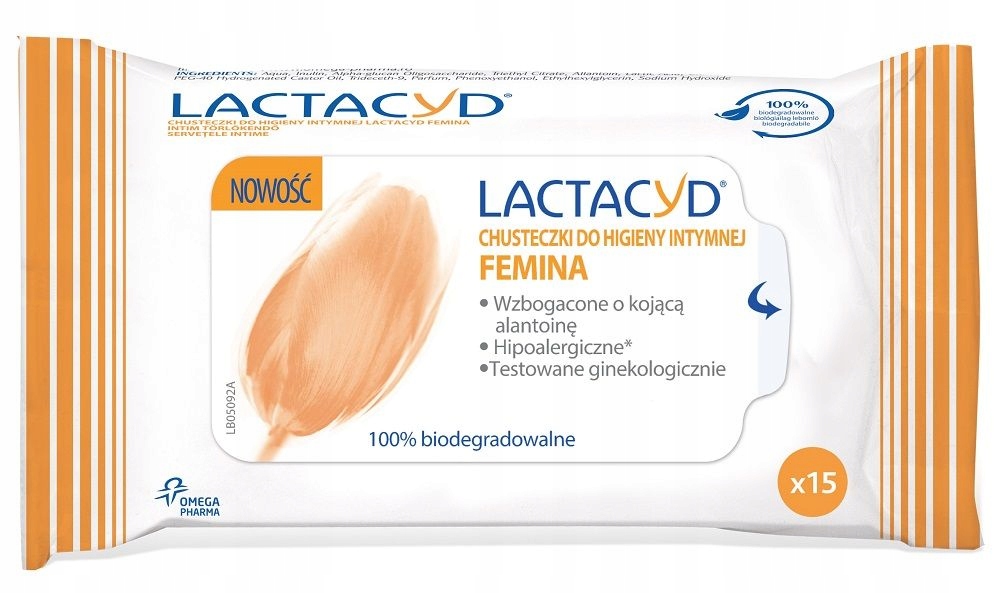 Lactacyd Femina Chusteczki do hig. intymnej 15szt