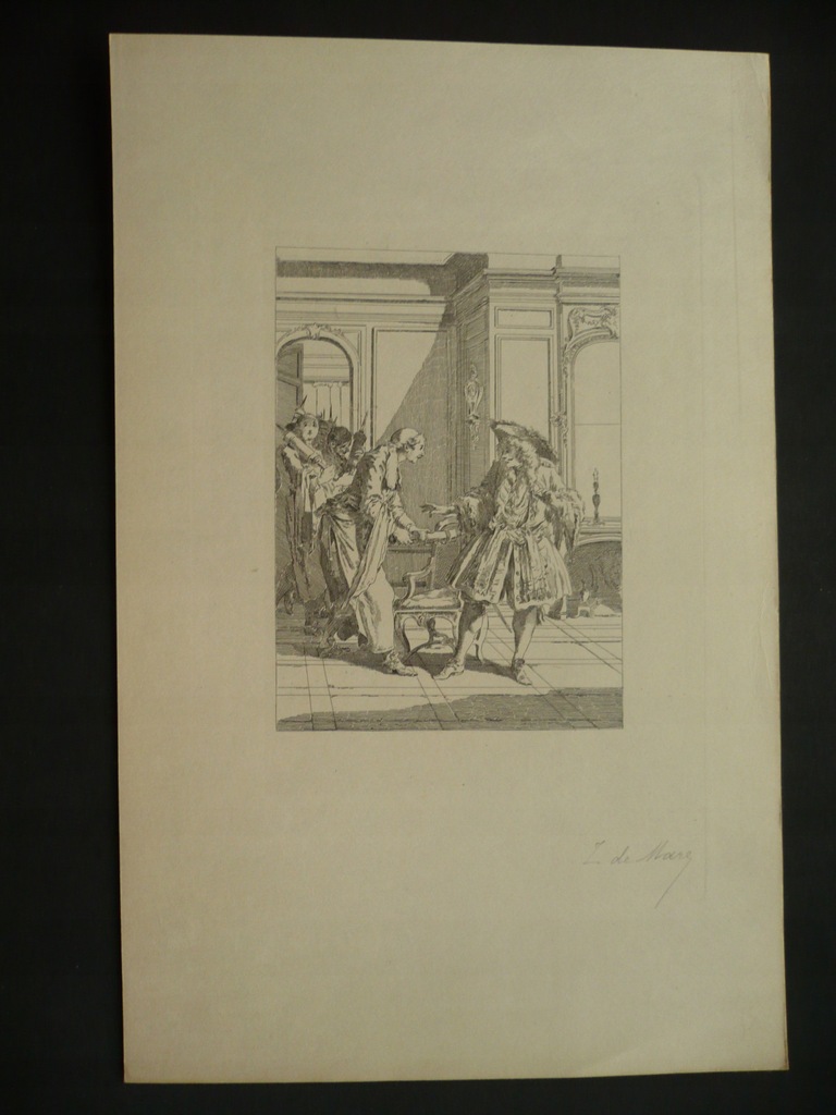 T. de Marey, Molier, Chory z urojenia, oryg. 1872 sygnowana