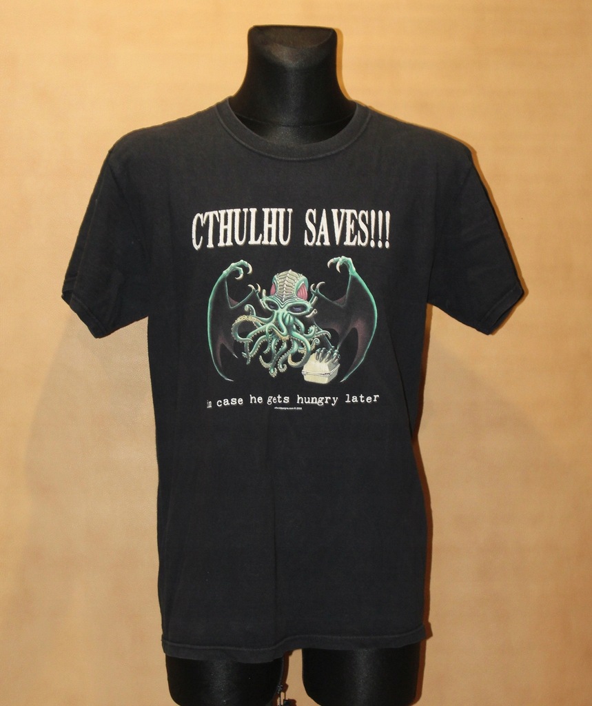 CTHULHU SAVES! t-shirt FRUIT OF THE LOOM rozm. L