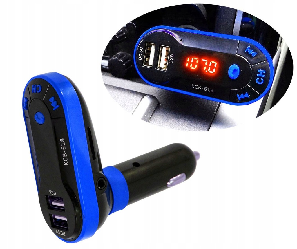 T1 TRANSMITER SAMOCHODOWY FM BLUETOOTH USB SD MP3