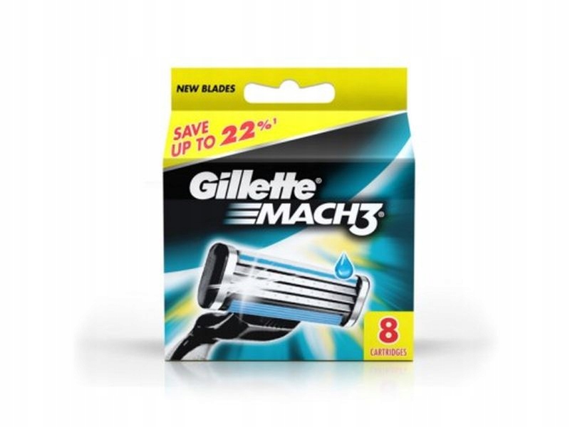 Gillette Mach3 Wymienne Wkłady Ostrza 8szt.