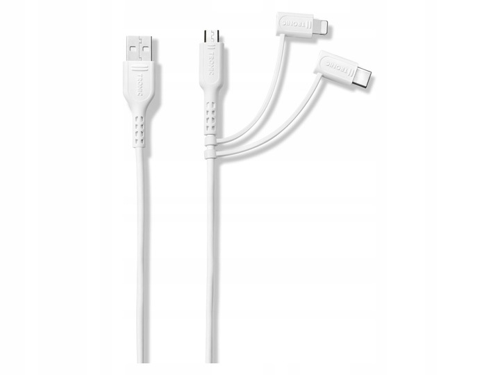 Kabel USB do ładowania USB typ C microUSB Lightning Tronic 1 m Tronic 3w1