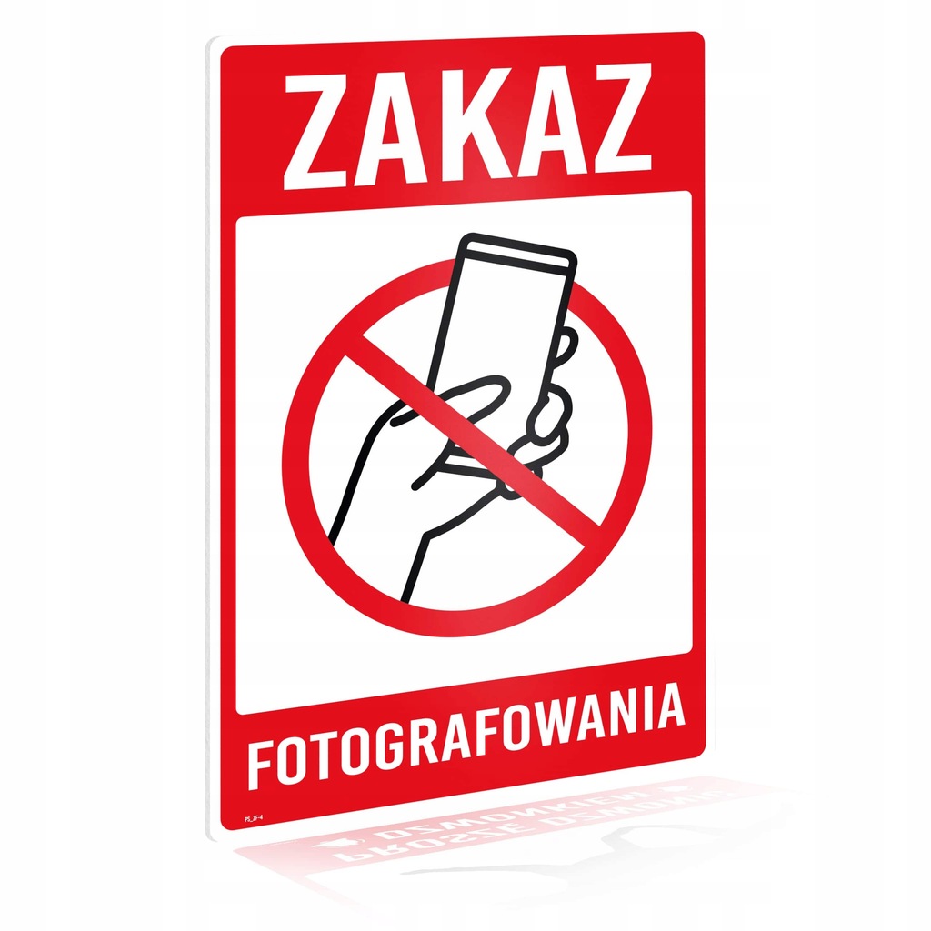 Zakaz Fotografowania Solidna TABLICZKA PCV 20x30