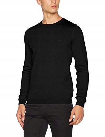 HUGO BOSS SWETER MĘSKI CZARNY LOGO ELEGANCKI M