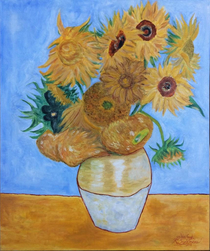 OBRAZ OLEJNY Vincent van Gogh Słoneczniki KOPIA!II