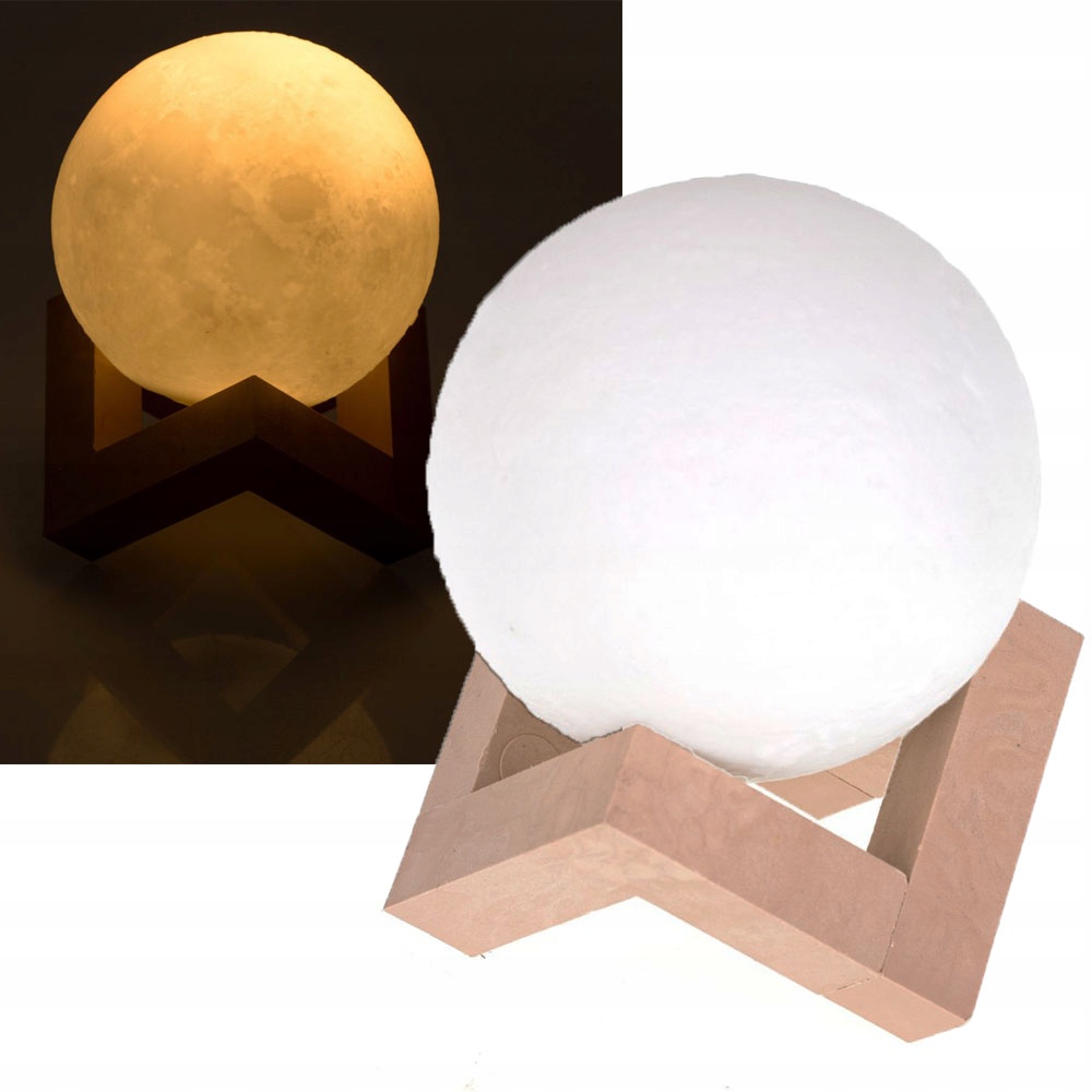 LAMPKA NOCNA KSIĘŻYC ŚWIECĄCY 3D MOON LIGHT
