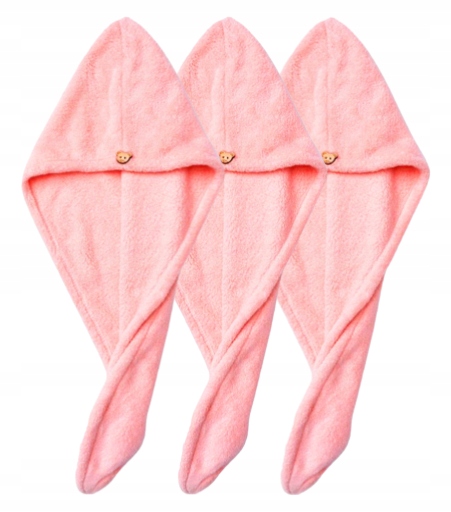 GRUBY CHŁONNY RĘCZNIK DO SAUNY TURBAN RÓŻOWY 65X25