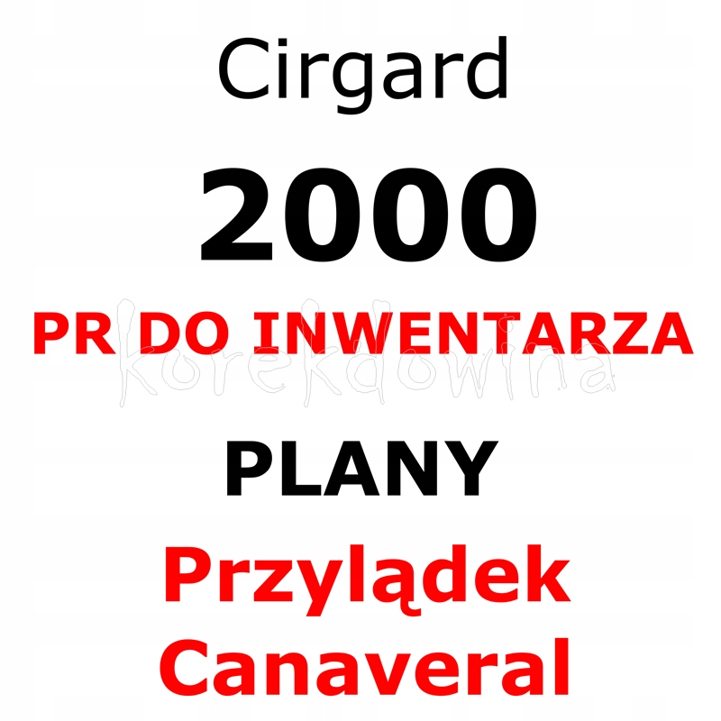 C 2000PR PACZKI W PRZYLĄDEK CANAVERAL Cirgard