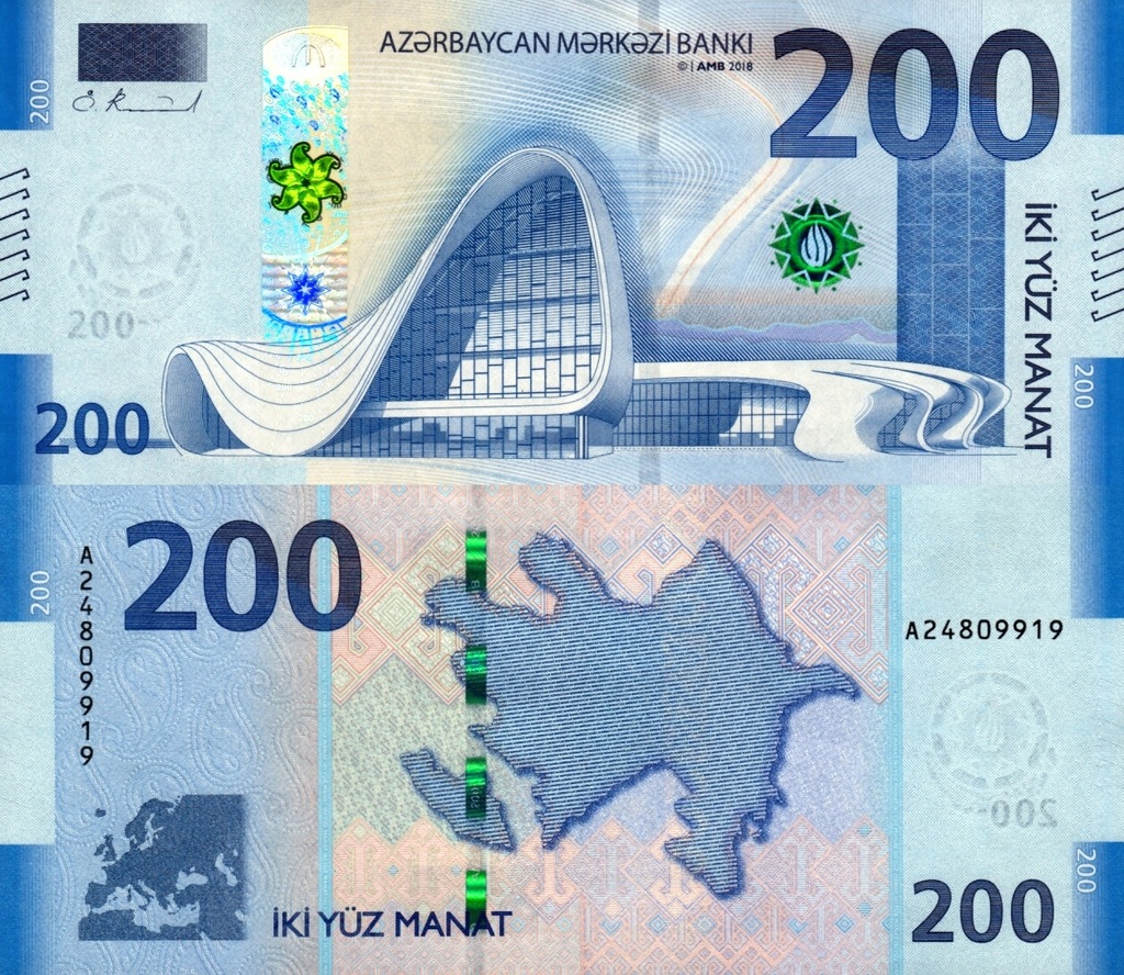 # AZERBEJDŻAN - 200 MANAT - 2018 - P-37 - UNC