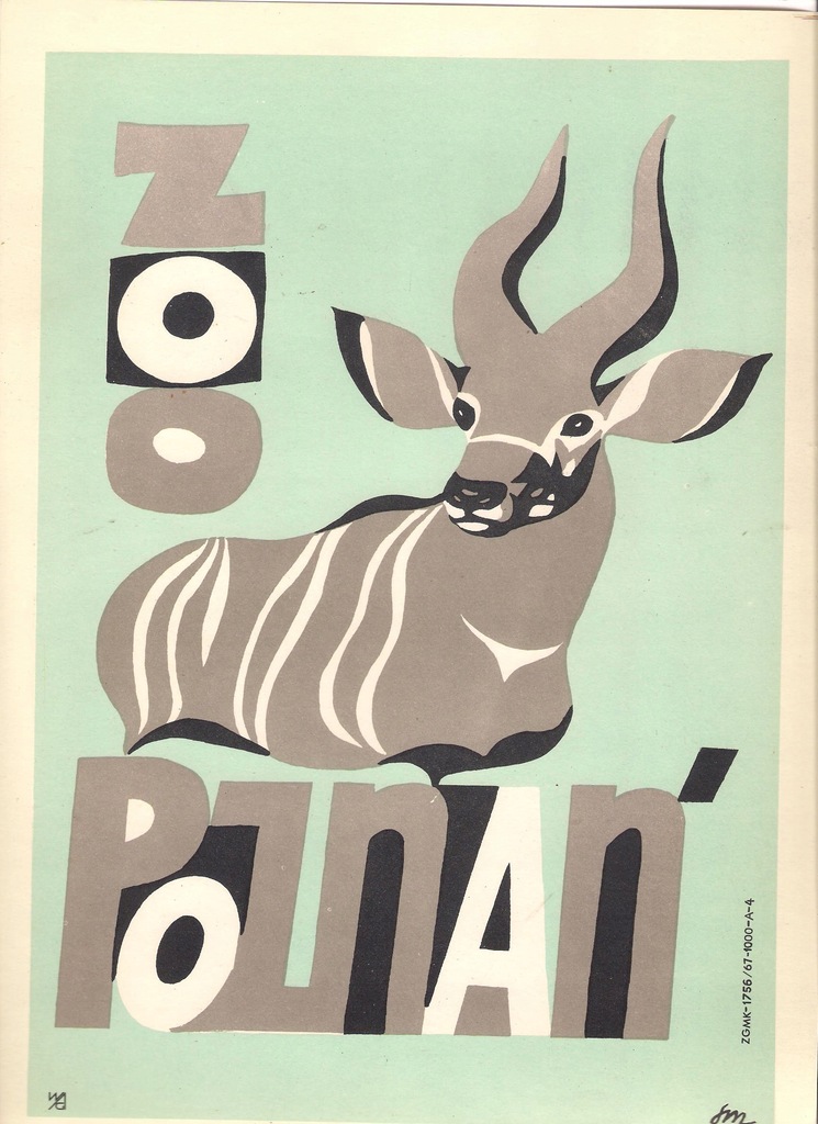 ZOO PLAKAT CEGIEŁKA MROWIŃSKI 1967 POZNAŃ KOZICA