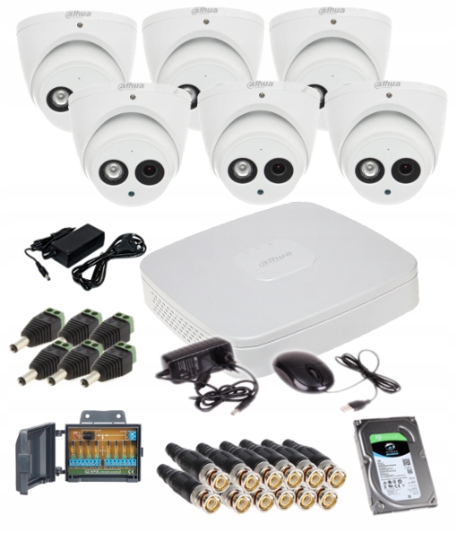 Zestaw Monitoring DAHUA 6 kamer FullHD BNC CHMURA