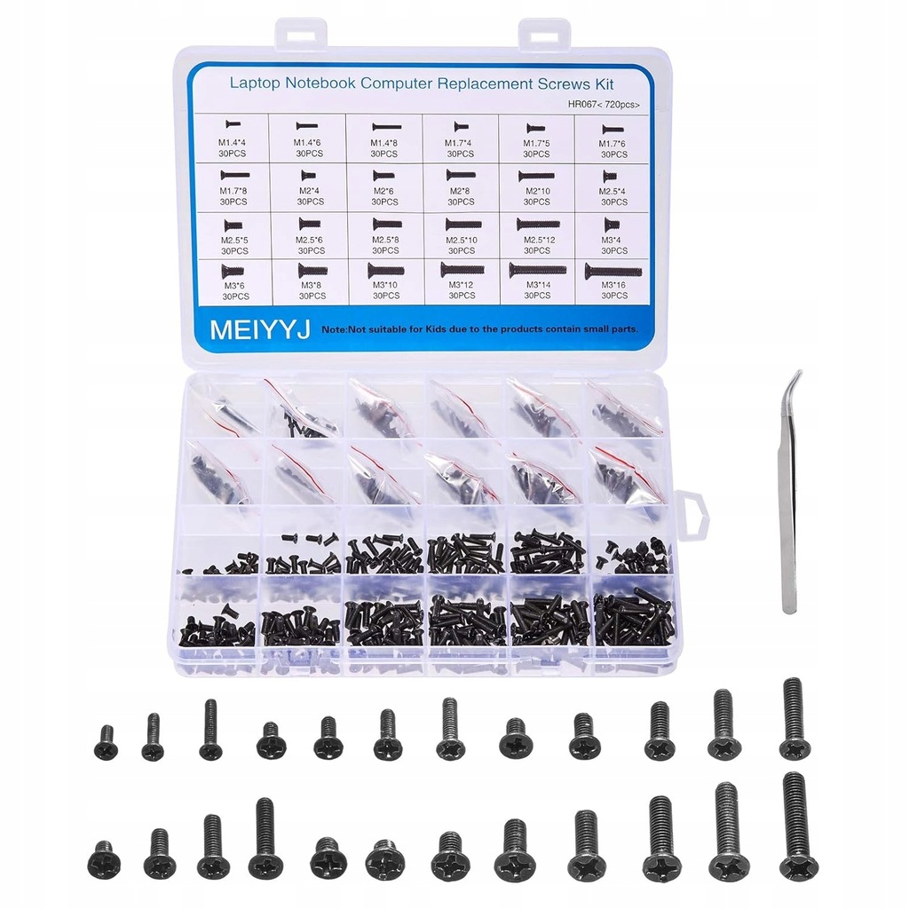 Laptop Notebook Computer Replacement Screws Kit, PC Flat Head Phillips