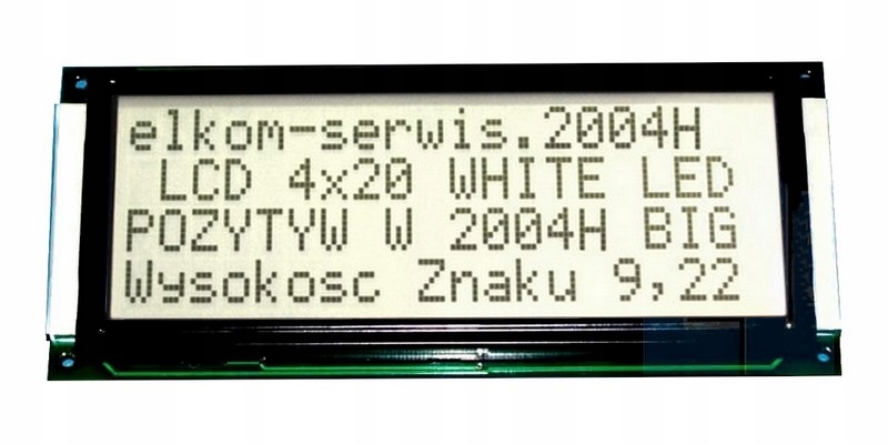 WYSWIETLACZ LCD 4x20 BIG BIAŁY HD44780 ARDUINO 40m