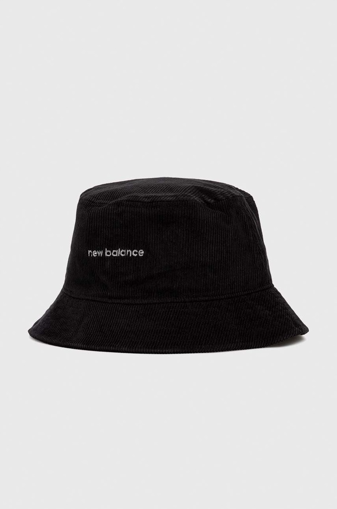 New Balance kapelusz sztruksowy kolor czarny bawełniany LAH23110BK