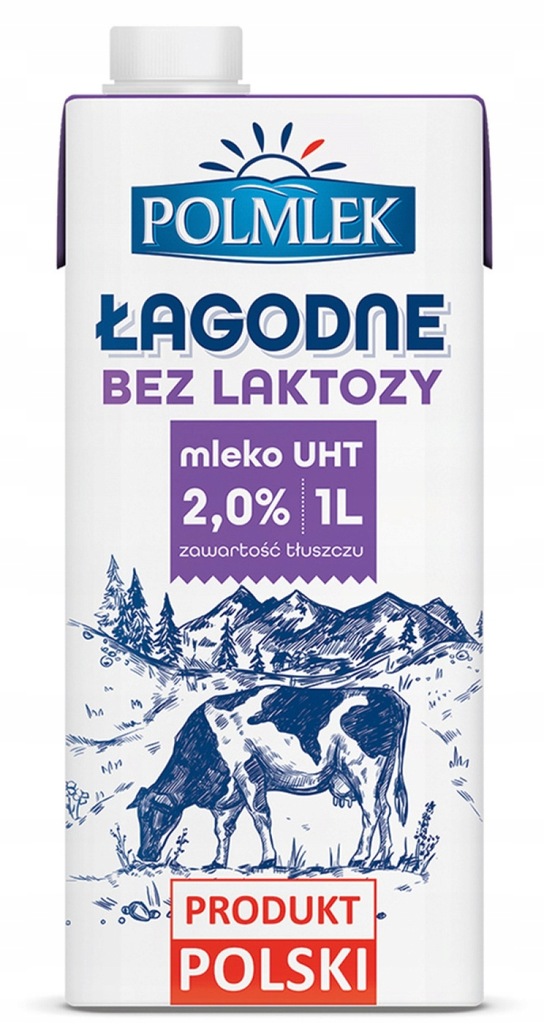 Mleko UHT POLMLEK 2% bez laktozy 1l 12szt