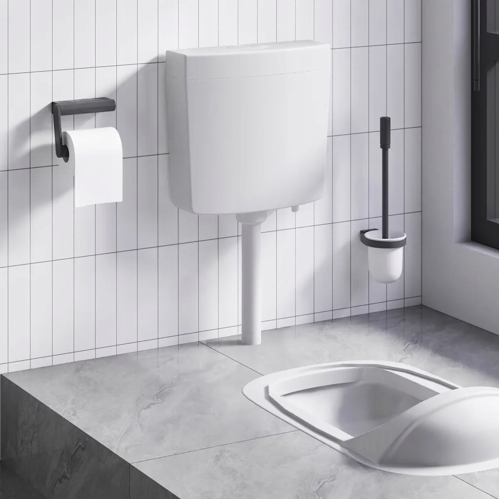 Spłuczka do toalety z dolnym dopływem, 3/6 L, szara