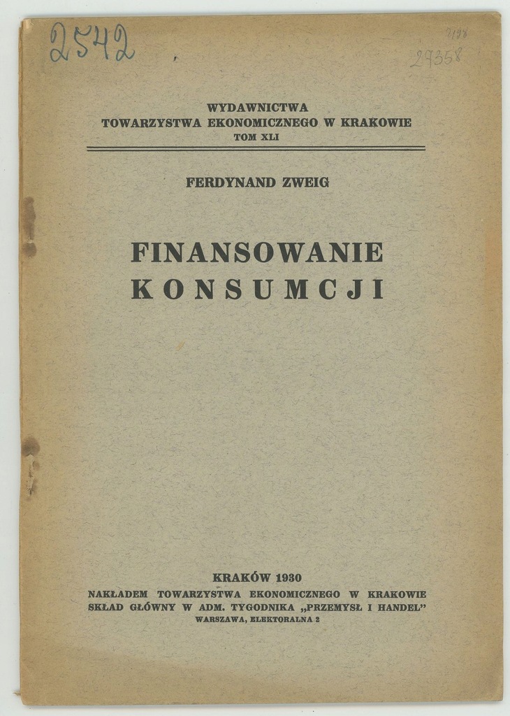 FINANSOWANIE Zweig 1930 kredyt konsumpcja