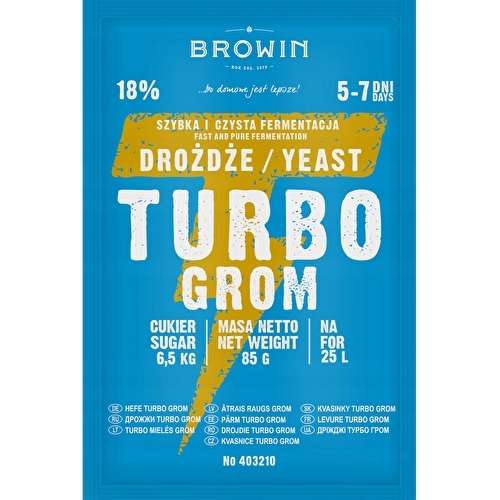 Drożdże gorzelnicze Turbo Grom 5-7 dni Browin 85g