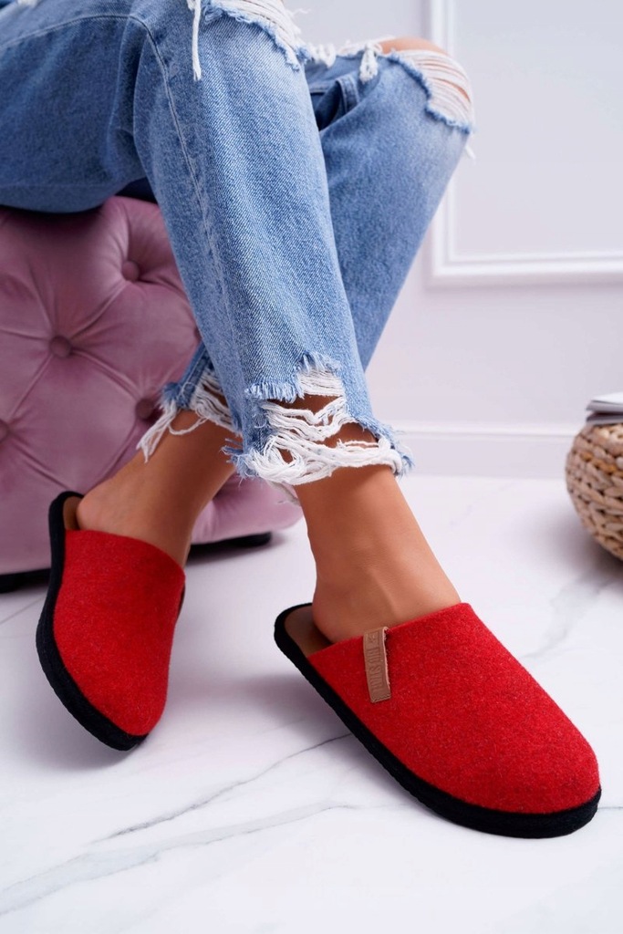 Papcie Damskie Domowe Big Star Czerwone D267865A 4