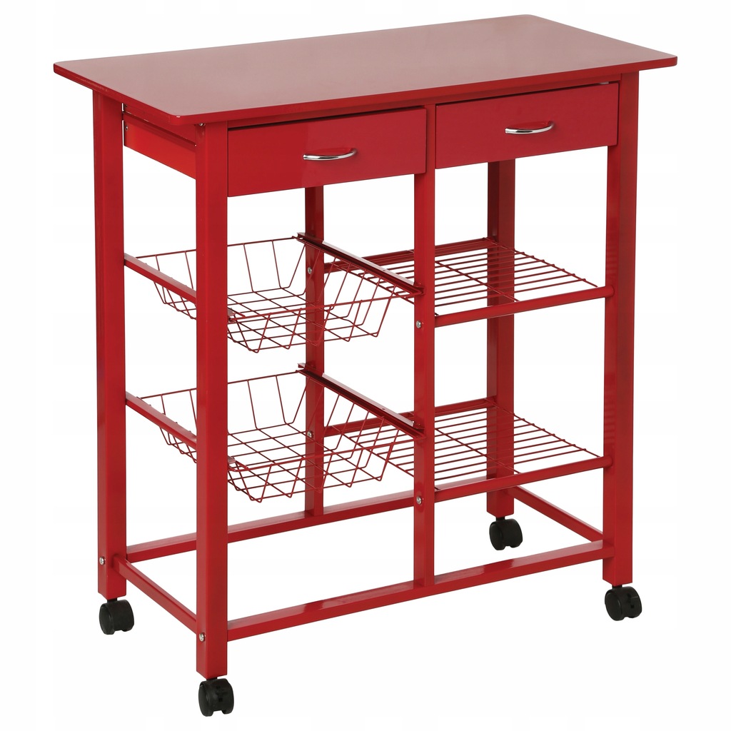 Wozek Kuchenny Pomocnik Mobilny Z Koszami Czerwony 9014151278 Oficjalne Archiwum Allegro