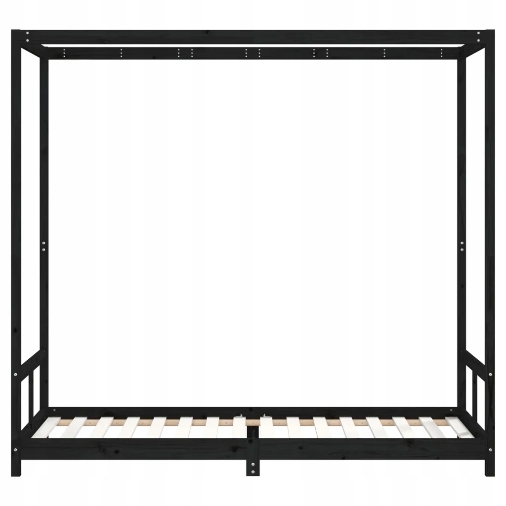 vidaXL Rama łóżka, czarna, 80x200 cm, lite drewno sosnowe