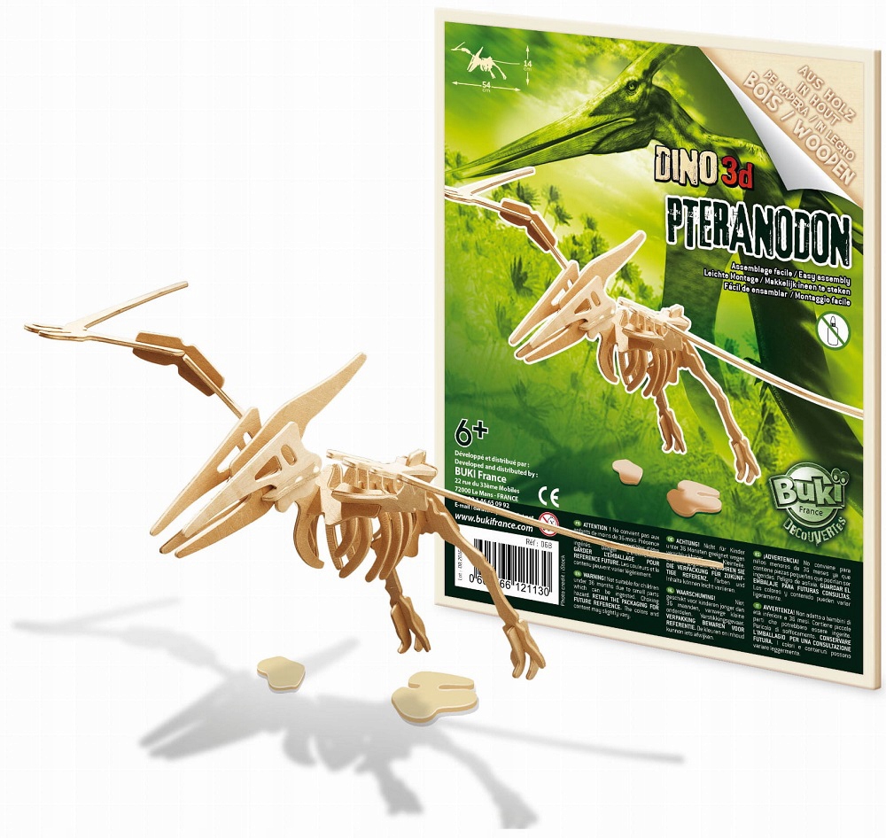 PTERODAKTYL drewniany model dinozaura 3d BUKI 6+