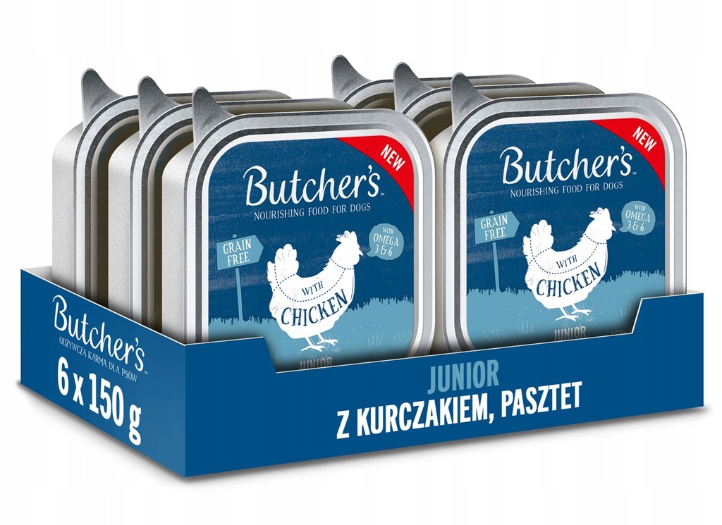 Butchers Junior mokra karma dla psa kurczak 150g x 6