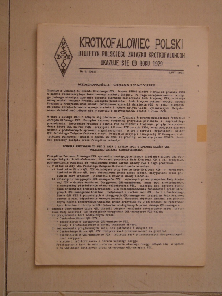 Krótkofalowiec Polski-2'1991r-spis