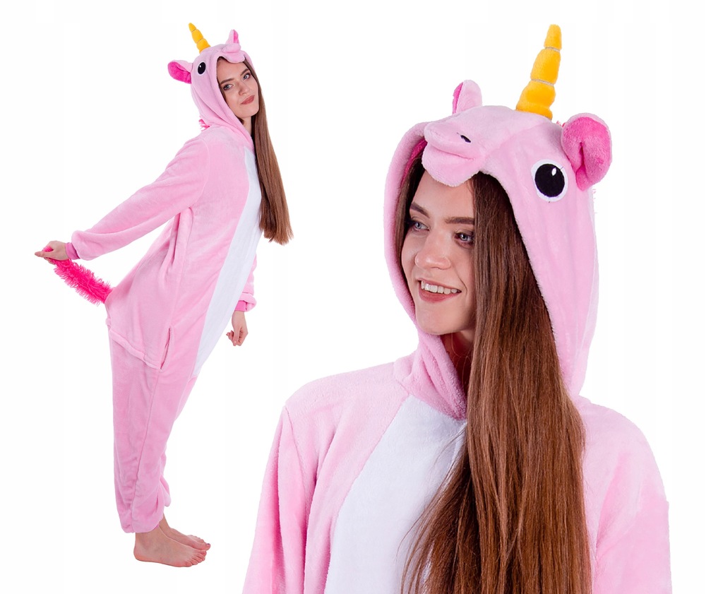 JEDNOROŻEC PIŻAMA Kigurumi Różowy Onesie XL