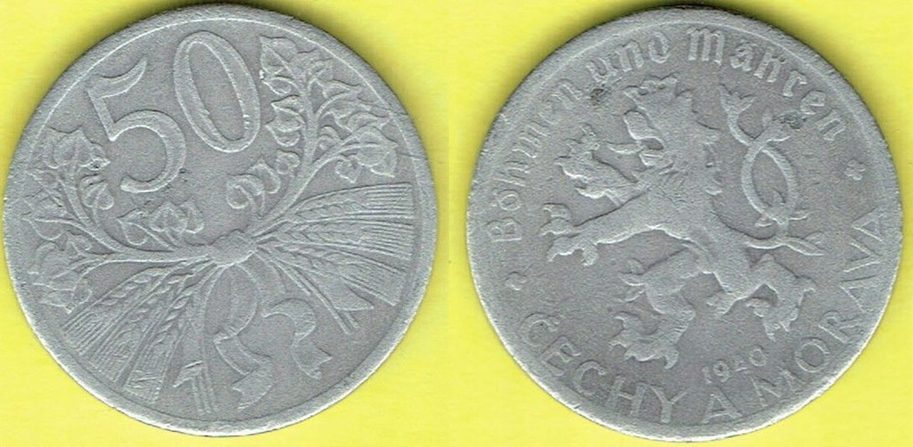 Czechy 50 Halerzy 1940 r. Zn