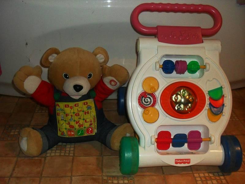 Jeździk/Pchacz FISHER PRICE + misio WARTO POMAGAĆ