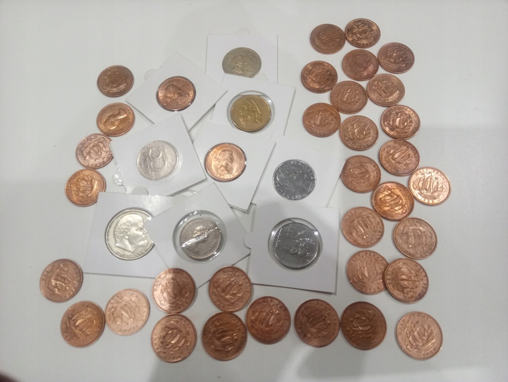 zestaw monet stare monety Europa