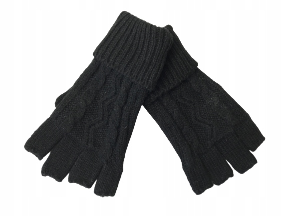 rękawiczki damskie zimowe mitenki czarne