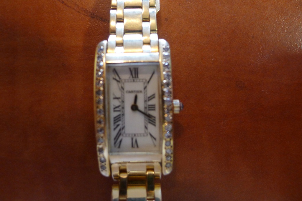 ZEGAREK DAMSKI CARTIER ZŁOTO 18K 28 DIAMENTÓW