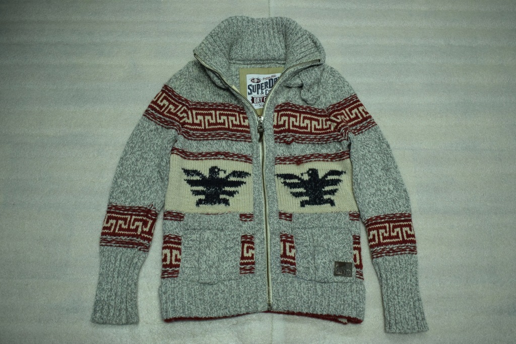 SUPERDRY GRUBSZY SWETER + WEŁNA R. S/M.