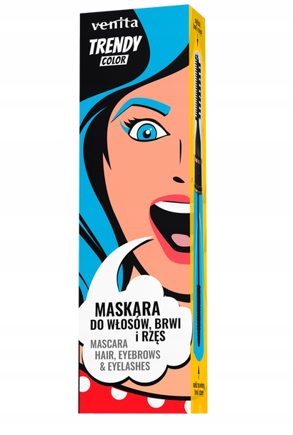 Venita Trendy Color maskara 3w1 do włosów, brwi i rzęs 35 lazurowy błękit,