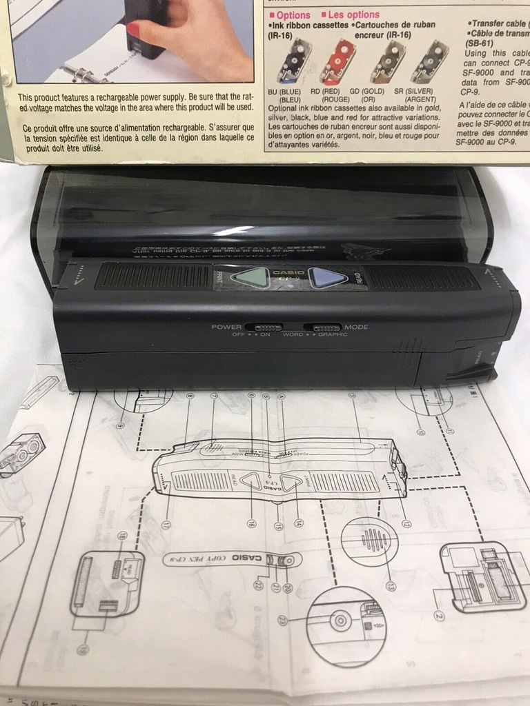 Casio Copy Pen CP-9 ręczny skaner drukarka