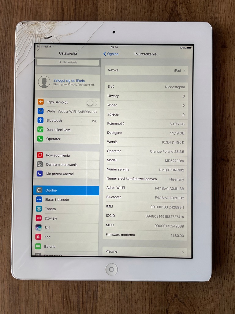 Tablet Apple iPad 4 A1460 9,7" 1 GB / 64 GB Biały