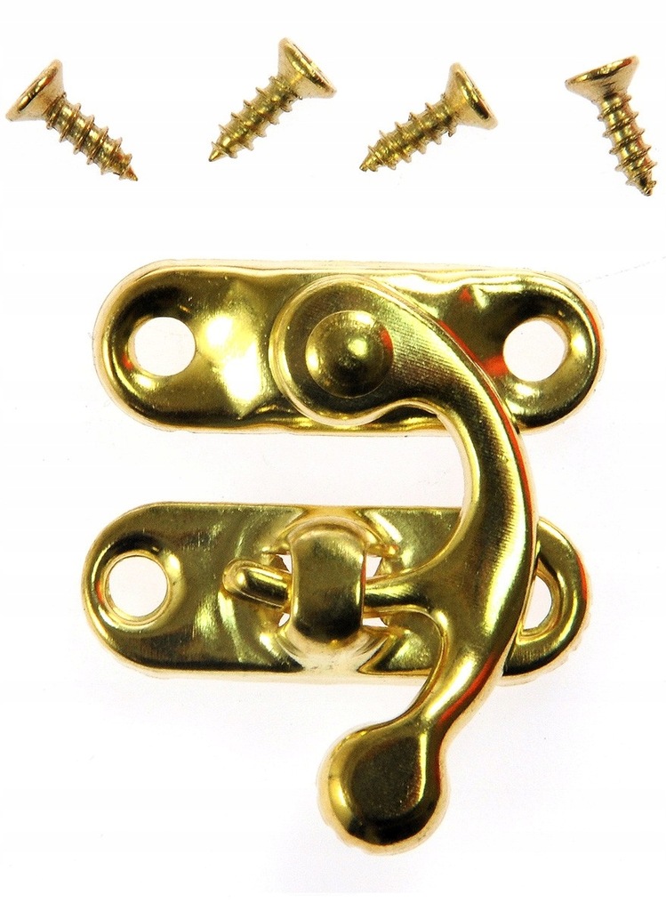 Zapięcie metalowe zatrzask - złote, 29 x 32 mm