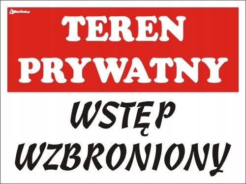 Znak informacyjny TEREN PRYWATNY Tr-1 K