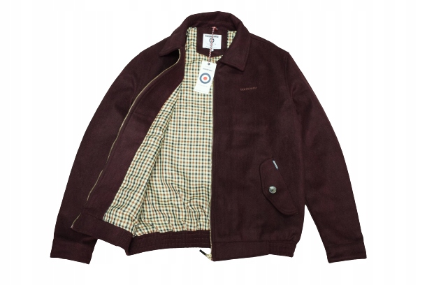 LAMBRETTA WOOL BOMBER JACKET BURGUNDY L