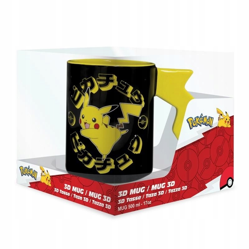 DUŻY KUBEK 3D POKEMON PIKACHU BŁYSKAWICA 460ML